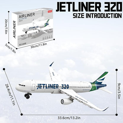 City Passenger Airplane Building Blocks Sets Airliner Building Kits A320 Airbus Model Toys Gift for Adults Kids Teens Aviation Enthusiast 129 PCS