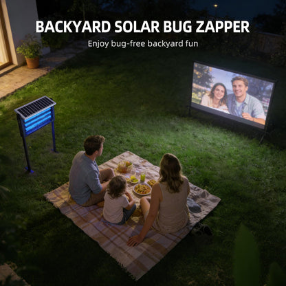 Solar Bug Zapper Outdoor for 3000 sq.ft, Waterproof Mosquito Zapper, Rechargeable Fly Zapper with 3 LED Tube,Cordless Solar Mosquito Killer for Patio Yard Garden Camping with 13W Solar Panel (9023B)