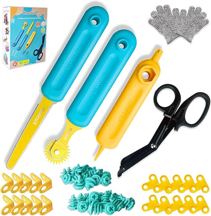 Cardboard Tools for Kids with Cutter &ampTool Box 87 PCS Cardboard Construction Kit for Family &amp Team Activities Creative STEM Educational Toys Gift for Boys and Girls Aged 5+