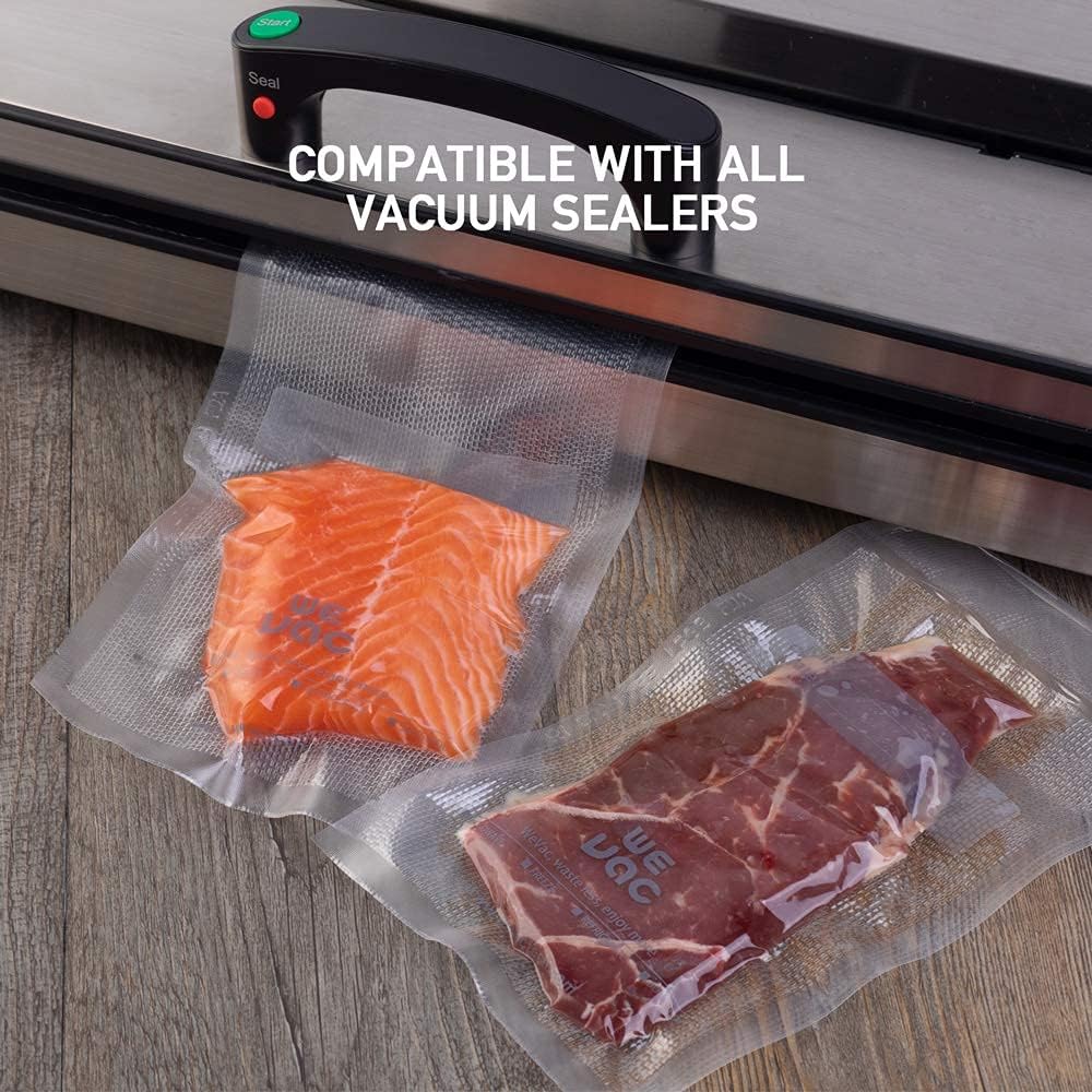 Wevac Food Vacuum Seal Roll Keeper - 8''x100' & 11''x100' BPA-Free Bags for Meal Prep & Storage