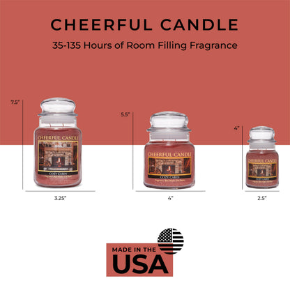 A Cheerful Giver - Cozy Cabin Scented Glass Jar Candle (24 oz) with Lid & True to Life Fragrance Made in USA