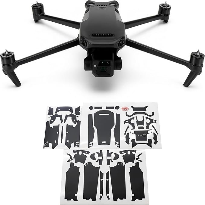 WRAPGRADE Full Skin Stickers for DJI Mavic 3 / Mavic 3 Classic (STEALTH BLACK)