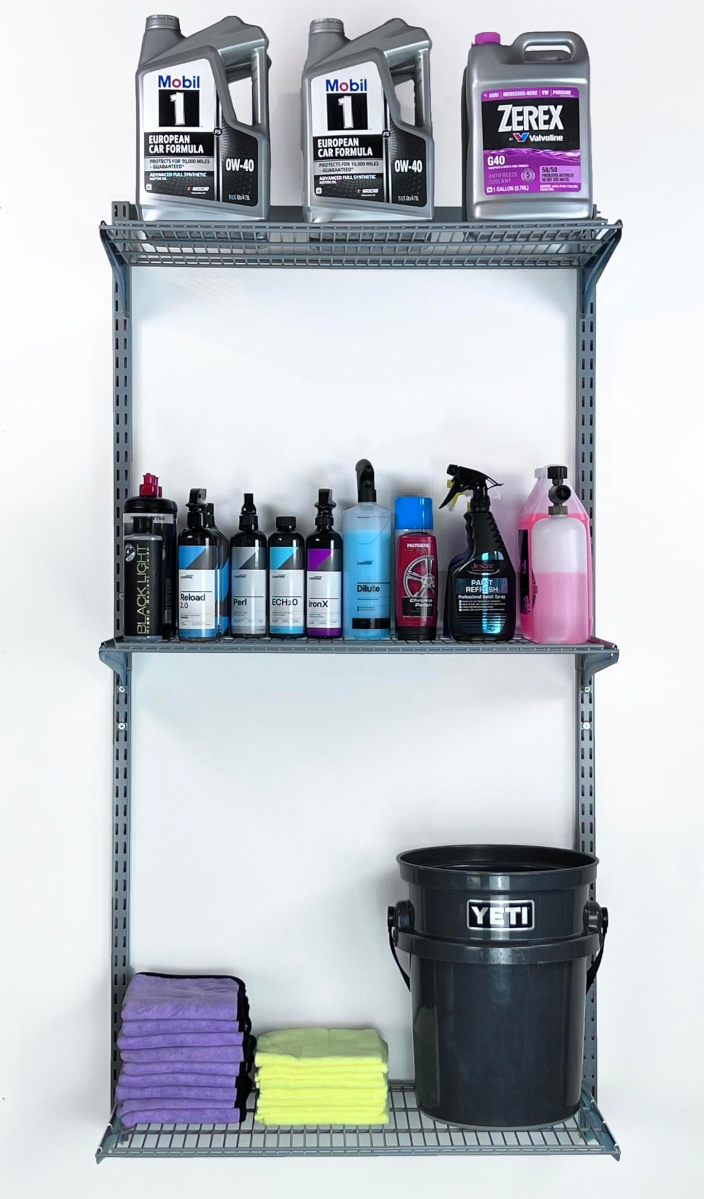 Triton Products 3 Tier Wire Shelving Unit for Home and Garage with 375 Lb Load Capacity 33" W x 63" H x 16" D (Gray)
