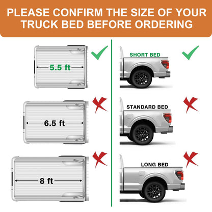 TripleAliners Truck Mat Compatible with 2024-2026 Ford F150 & Lightning 5.5FT Accessories, Truck Bed Mat Heavy Duty Custom Fit All Weather Protection TPE Pickup Liner
