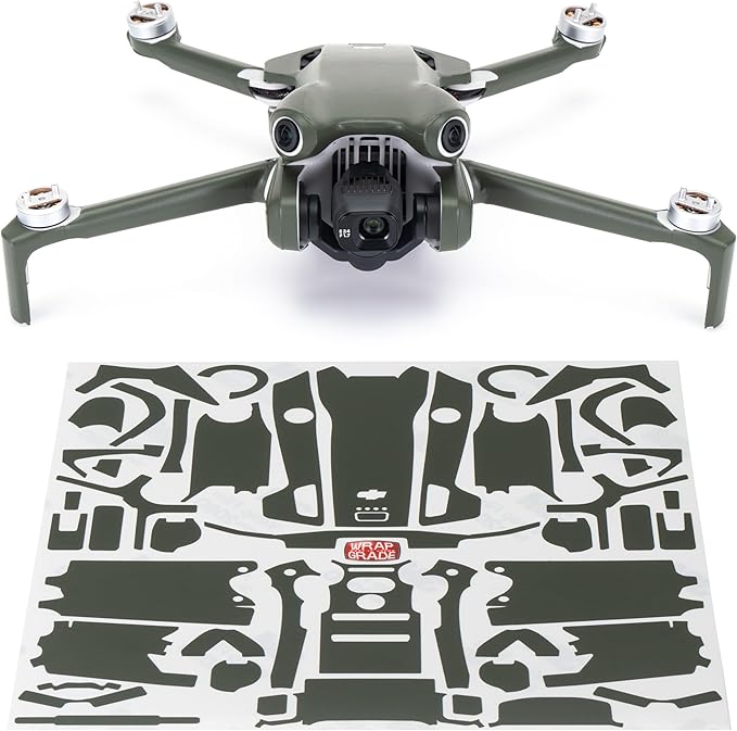 WRAPGRADE Skin Stickers Compatible with DJI Mini 4 Pro | Full Wrap (Army Green)