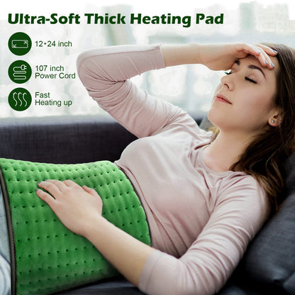 Heating pad for Back, Neck, Shoulder, Cramps and Leg Pain Relief, Heat Pads Christmas Gifts for Women, Men, Mom, Dad, Auto-Off,Machine Washable,Moist Dry Heat Options,Extra Large 12"x24"