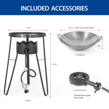 OuterMust Outdoor Cooker With Wok Wok Station