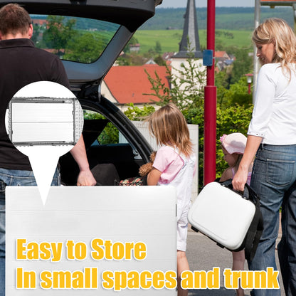 HiEthan Picnic Table Set with 2 Benches, 5FT Portable Folding Picnic Table for Indoor Outdoor, Camping Patio Dining, Heavy Duty Metal Frame, Compact Carry for Backyard, White