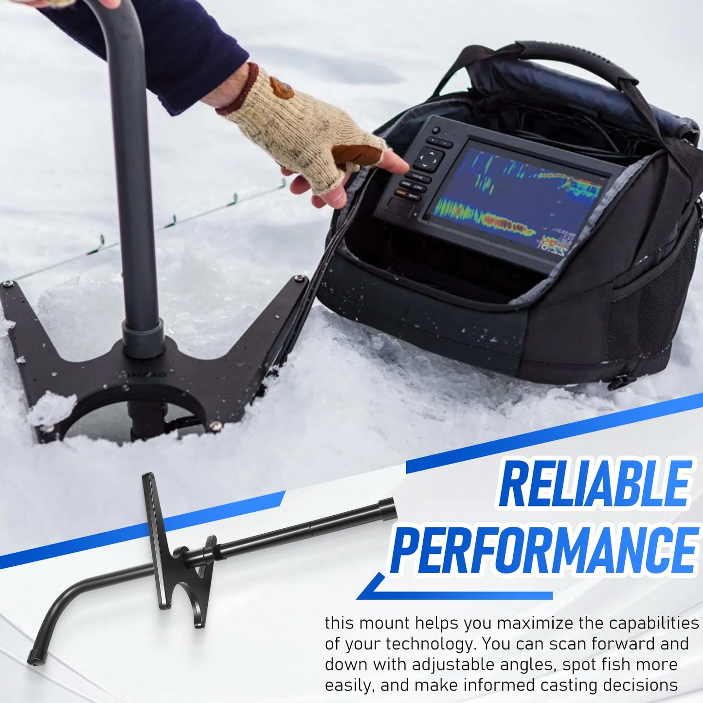 Replacement Part for 010-12676-10 Ice Fishing Mount Compatible with Garmin Panoptix PS22-TR Ice Fishing Bundle/Kit with Storage Bag