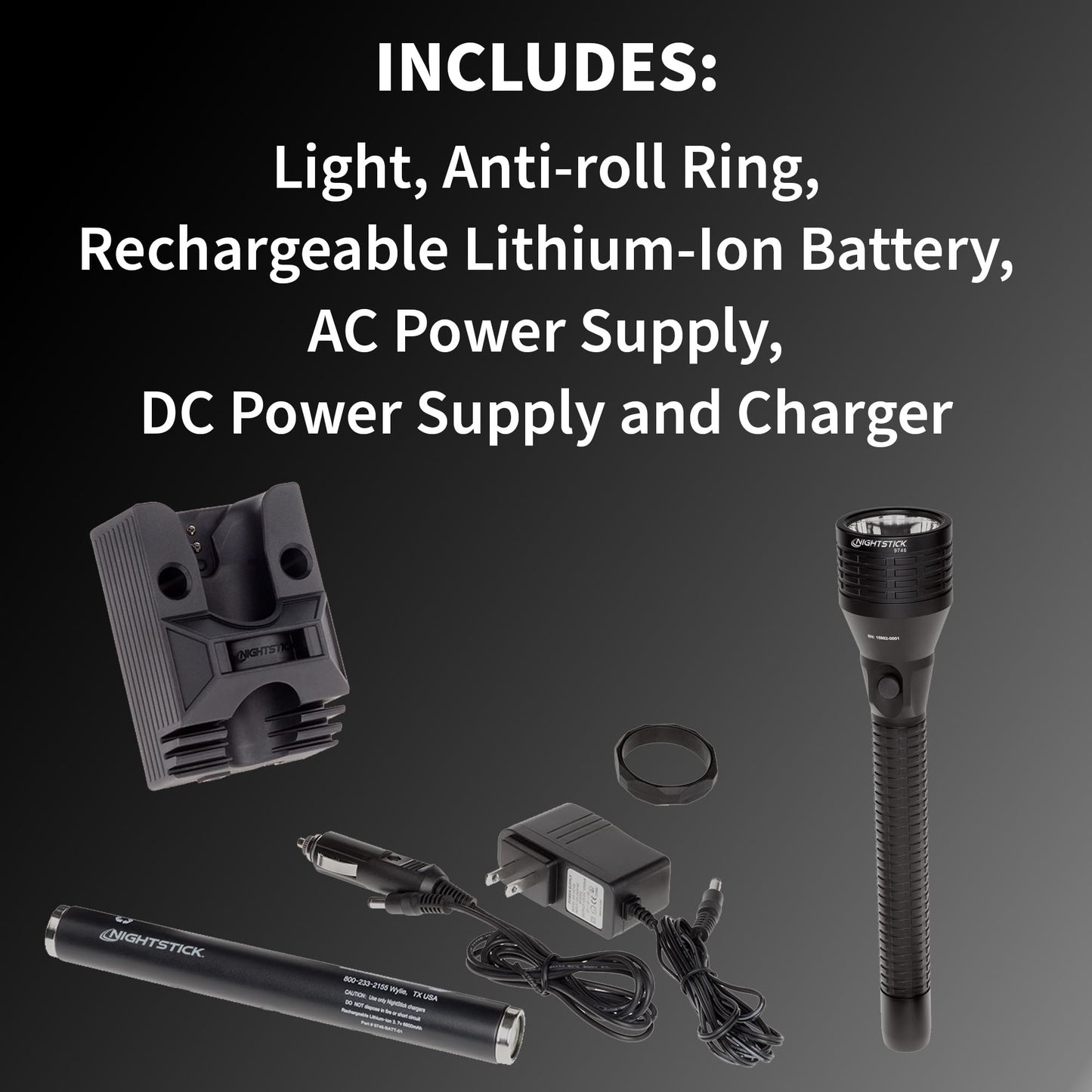 Nightstick NSR-9746XL Metal Multi-Function Full-Size Rechargeable Flashlight