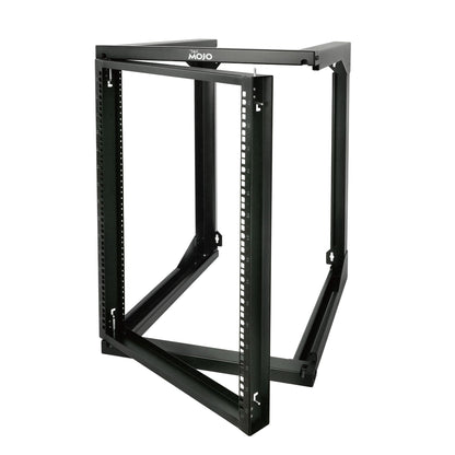 Tecmojo 15U Wall Mount Server Rack, Open Frame Network Rack for 19" Computer/AV/Data/IT/Media Equipment, 24" Depth, 16" Apart Mounting Holes, Swing Gate, Square and Tapped Holes