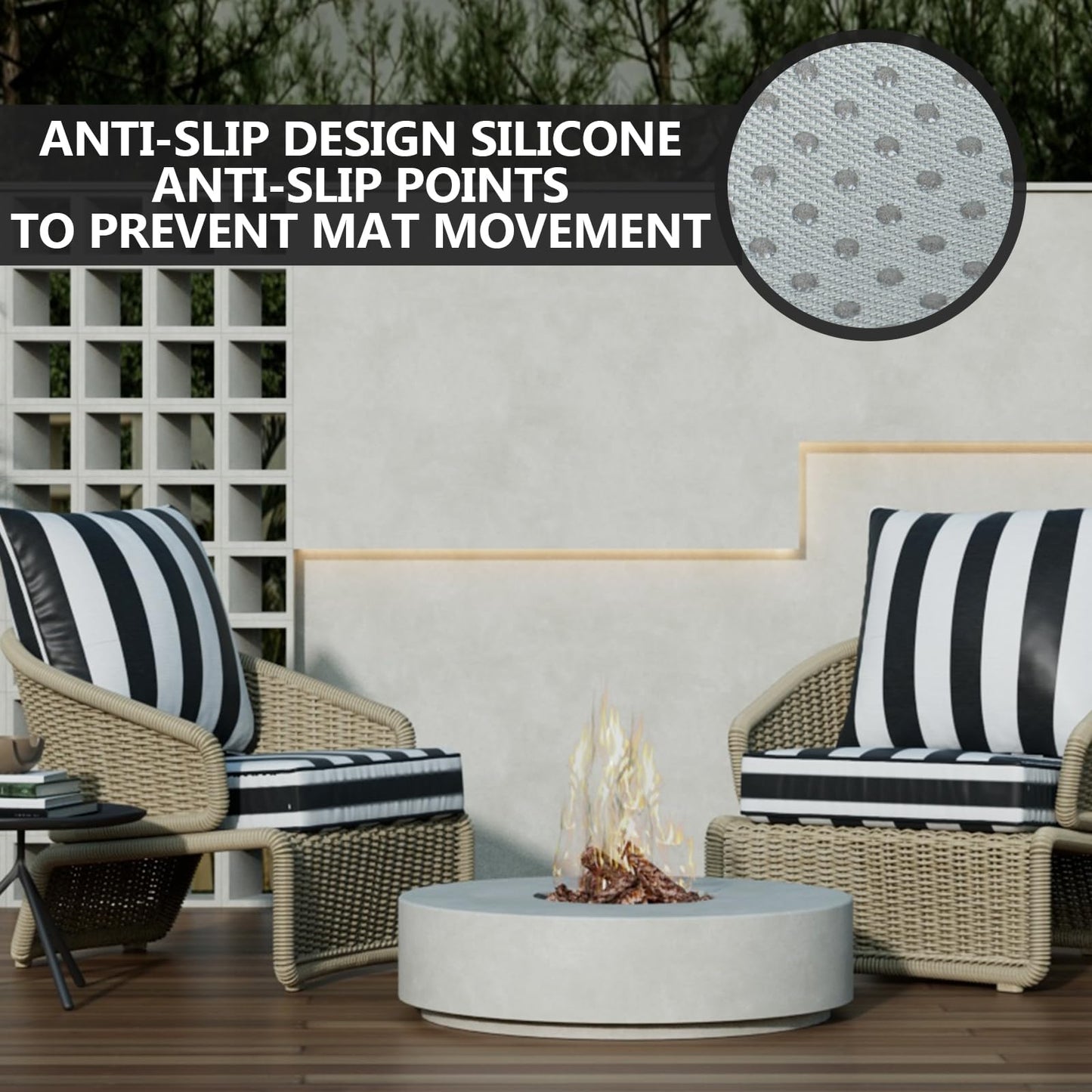 Suionryorid 24" x 24" x 6" Outdoor Deep Seat Cushions Set - 4 Set Waterproof & Fade Resistant Patio Furniture Replacement Cushions, Non-Slip Outdoor Cushions Fit Loveseats, Couches, Chairs, and Sofas