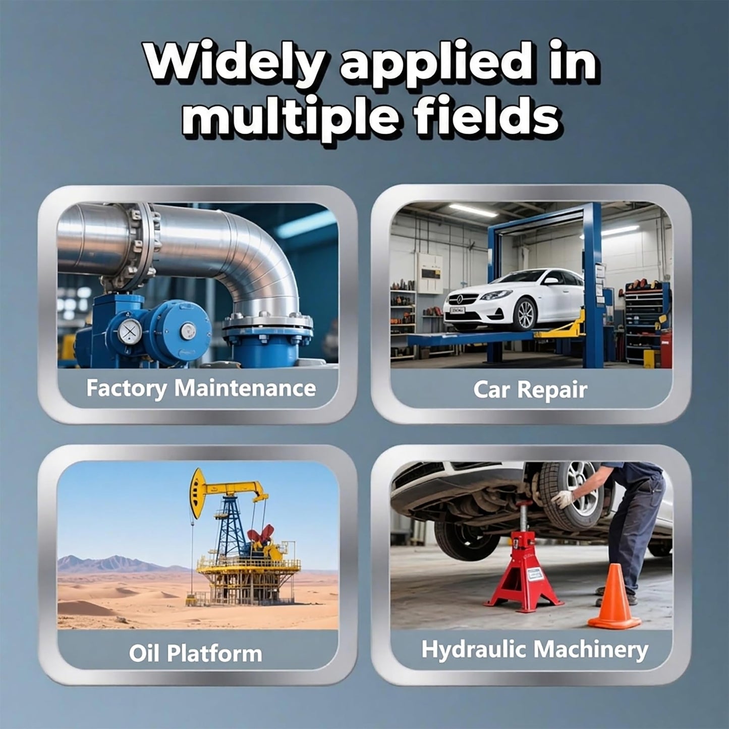 Air Hydraulic Pump 10,000 PSI 1.7L Reservoir, NPT 3/8" Oil Outlet, 2 x 6.5 ft Pipe, Hydraulic Pump Air Hydraulic Foot Pump, Gray