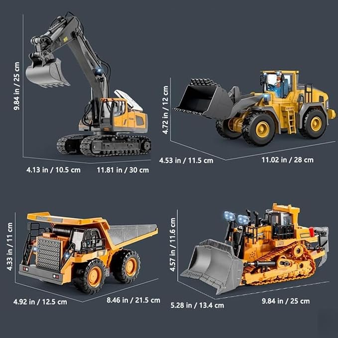 Mudsterz - Mudsterz Trucks Mudsterz Excavator 2.4GHz RC Construction Vehicle with Cool Lights and Real Sounds Realistic Engineering Design Metal Parts Little Builders Big Action (A1)