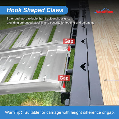 Ruedamann 4Ft Truck Ramps, 2 Pcs 4400 Lbs Total Capacity, Aluminum Trailer Ramp, Heavy-Duty ATV Ramps for Pickup Trucks, UTVs, Motorcycles, Lawn Mowers, Golf Carts