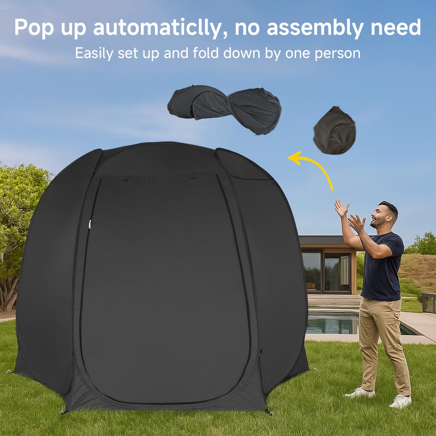 Alvantor® Pop Up Screen Tent House Room Instant Outdoor Camping Canopy Sun Shelter Gazebo for Patio, Backyard & Deck, Privacy Tent(2-10 People, 8'x8' 10'x10' 12'x12')