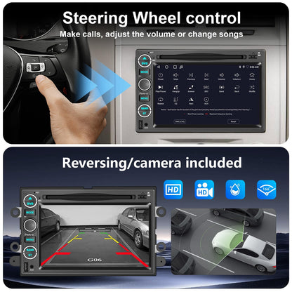Car Radio Stereo CD DVD Wireless CarPlay Andriod Auto Navi with Camera SWC for Ford F150/F250/F350 2004-2014 /Mustang Edge Explorer Expedition E150 E250 /Mercury Milan/Lincoln Navigator Mark LT