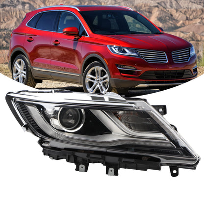 YEQSHNG RH HID/Xenon LED DRL Projector Headlights Semi-Assembly Compatible With 2015-2019 Lincoln MKC Headlamp W/O Bulbs Right Passenger Side FO2519125 EJ7Z13008C