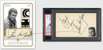 2025 Steve McQueen Keepsake Premiere Edition: 1 Encased Relic and a 5 Card Pack Featuring Authentic Movie Props Cut Signatures Gem Relics
