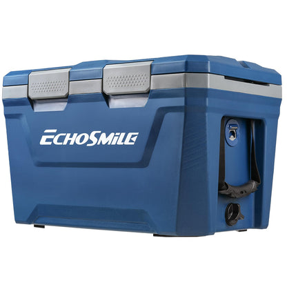 EchoSmile 35 Quart Insulated Cooler, Outdoor Portable Hard Cooler Ice Chest Box w/ 2 Cup Holders, Drain Plug, Bottle Opener, 3-Day Ice Retention for Camping, Beach, and Picnic,Navy