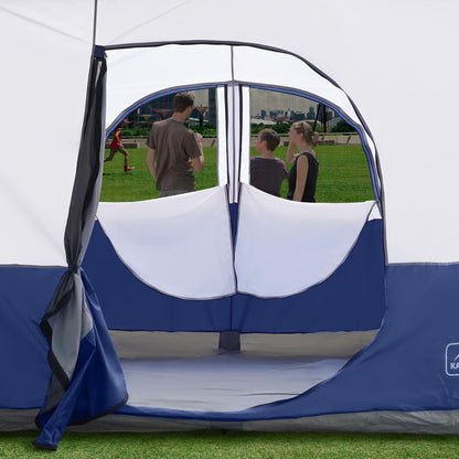 KAMPKEEPER Canopy Side Tent,4-6 Person Camping Cube Tent for 10x10 Pop Up Canopies,Easy Up Gazebo with Window,Compatible with 10' Wide Canopy Tents (Navy Blue)