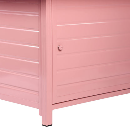 Oakland Living Rectangular 48 in. x 36 in. Aluminum Propane Fire Pit Table, Glass Beads, Two Covers, Lid, 57,000 BTUs in Pink Finish