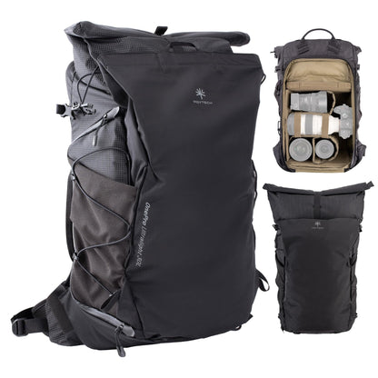 PGYTECH OnePro Ultralight Camera Backpack, Expandable Camera Bag 40L for Photographers, Outdoor Travel Bag with Dividers and 16" Laptop Sleeve, Compatible with DSLR/Drones/Mirrorless (Space Black)