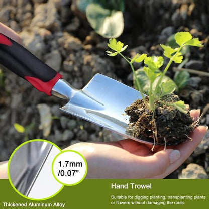 FANHAO Garden Tool Set - 3 Piece Heavy-Duty Cast-Aluminum Trowels with Non-Slip Grip | Ideal for Weeding & Planting