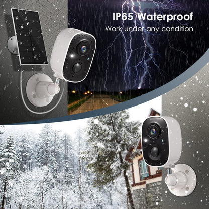 GMK Security Cameras Wireless Outdoor, 2K Color Night Vision AI Motion Detection 2-Way Talk Battery Powered WiFi Home Indoor Camera IP65 Weatherproof Spotlight Siren Alarm Cloud/SD Storage 2-Pack