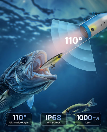 Eyoyo Underwater Fishing Camera, Ice Fishing Video Camear 1000TVL with 7 inch LCD Monitor, Waterproof Camera, 12pcs Infrared Lights Fish Finder for Ice Fishing, Lake, Boat