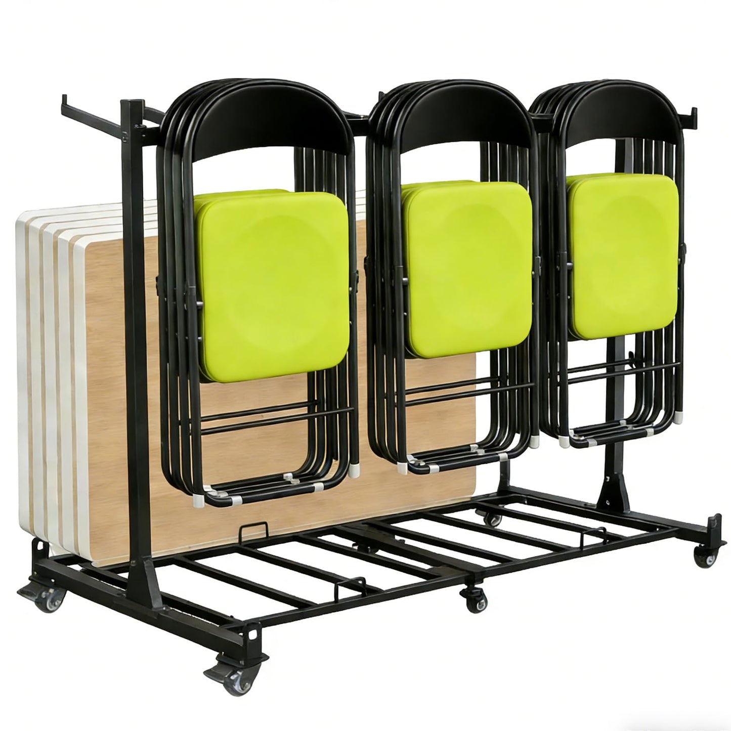 Folding Chair Rack with Wheels,Heavy Duty 1000 Lbs Metrixpio Capacity Movable Storage Chair Dolly for Wedding, Office, School & Camping