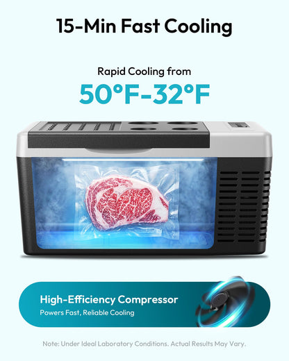 EUHOMY 12 Volt Refrigerator, 19QT(18L) Compressor Electric Cooler APP Control, Car Fridge -4℉~68℉, Portable Refrigerator 12/24V DC 100-240V AC, Portable Freezer for Camping, Travel, Boat