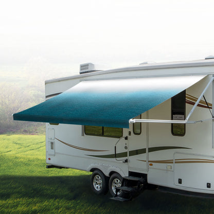 RecPro RV Awning Fabric Replacement | Width Options from 8 to 22 Feet | Variety of Color Options | 8' (96") Length RV Awning | Premium Vinyl (20' - Actual Width 19' 1", Ocean Blue Fade)