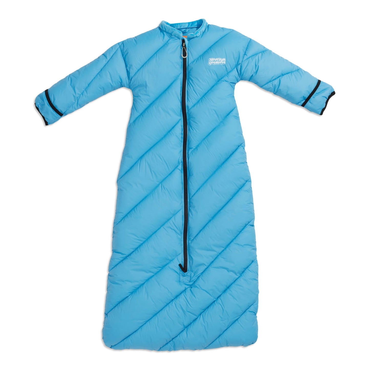 Mighty Mo 40° Kids Sleeping Bag (Ages 3-5). The Comfiest, Coziest Camping Sleeping Bag for Kids, with Adjustable Cuffs. (Bayberry Blue)