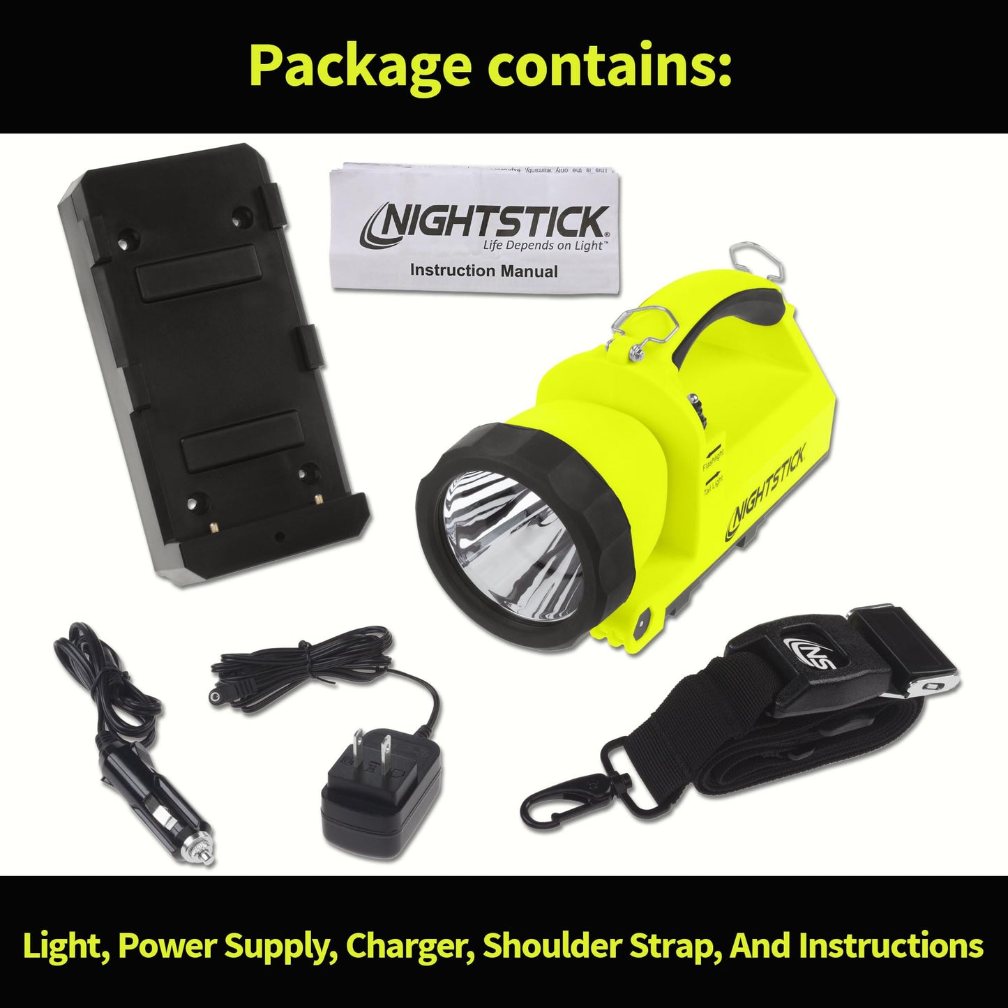 Nightstick XPR-5586GX Intrisically Safe Xtreme Lumens Rechargeable X-Series Dual-Light Lantern Light with Articulating Head - Green