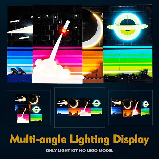VONADO Light for Lego Tales of The Space Age Remote Control Lighting Compatible with Lego Space Age 21340 Building Set (No Lego Model) DIY Decor Space Legos 21340 Lights (ONLY Lights)