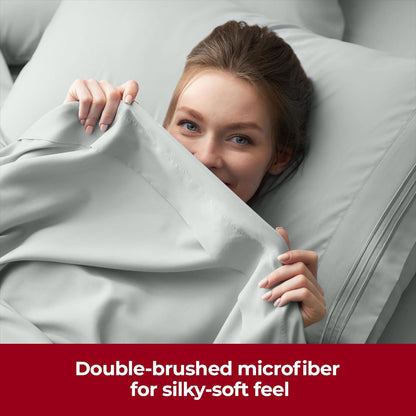 Mellanni Extra Deep Full Sheets - Ultra Soft Hotel Luxury Bedding | Wrinkle & Stain Resistant (Spa Mint, 4 PC)