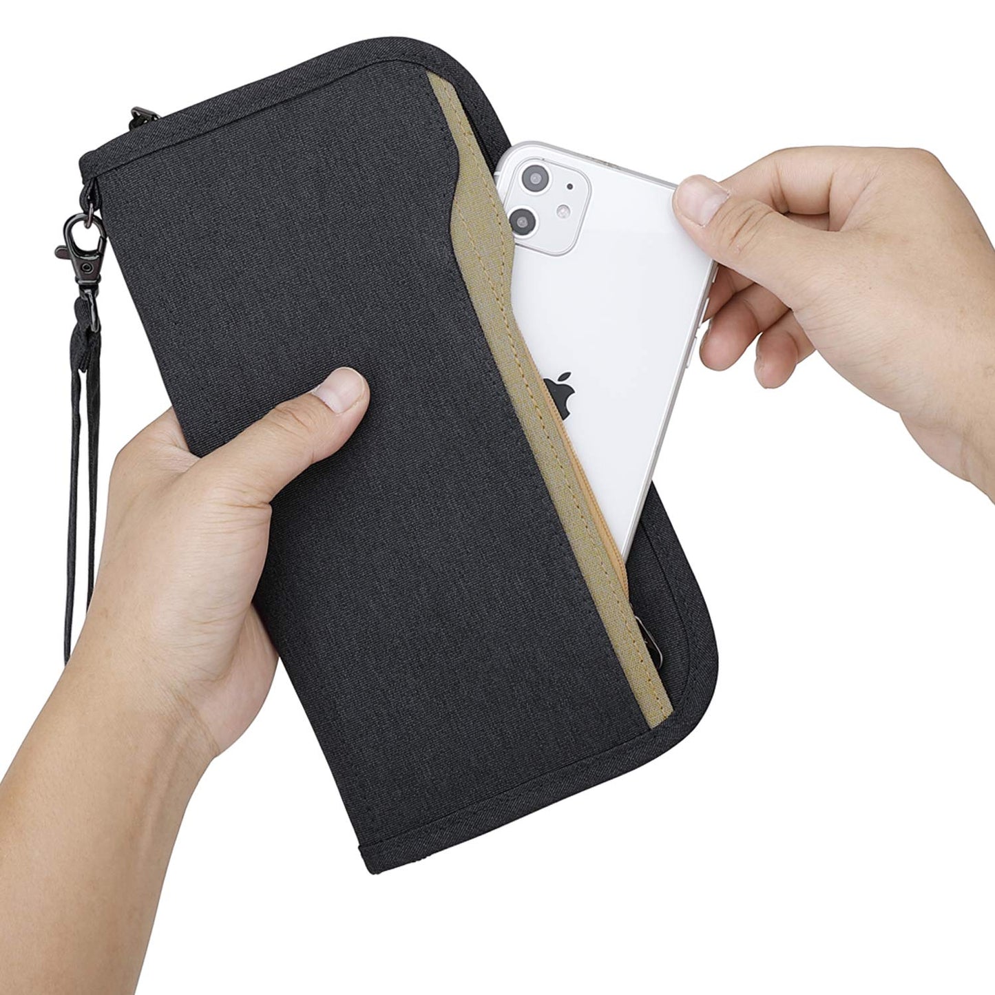 ZOPPEN Rfid Passport Holder Travel Wallet Family Documents Organizer Travel Accessories for 6 Passport, 03# Dark Grey