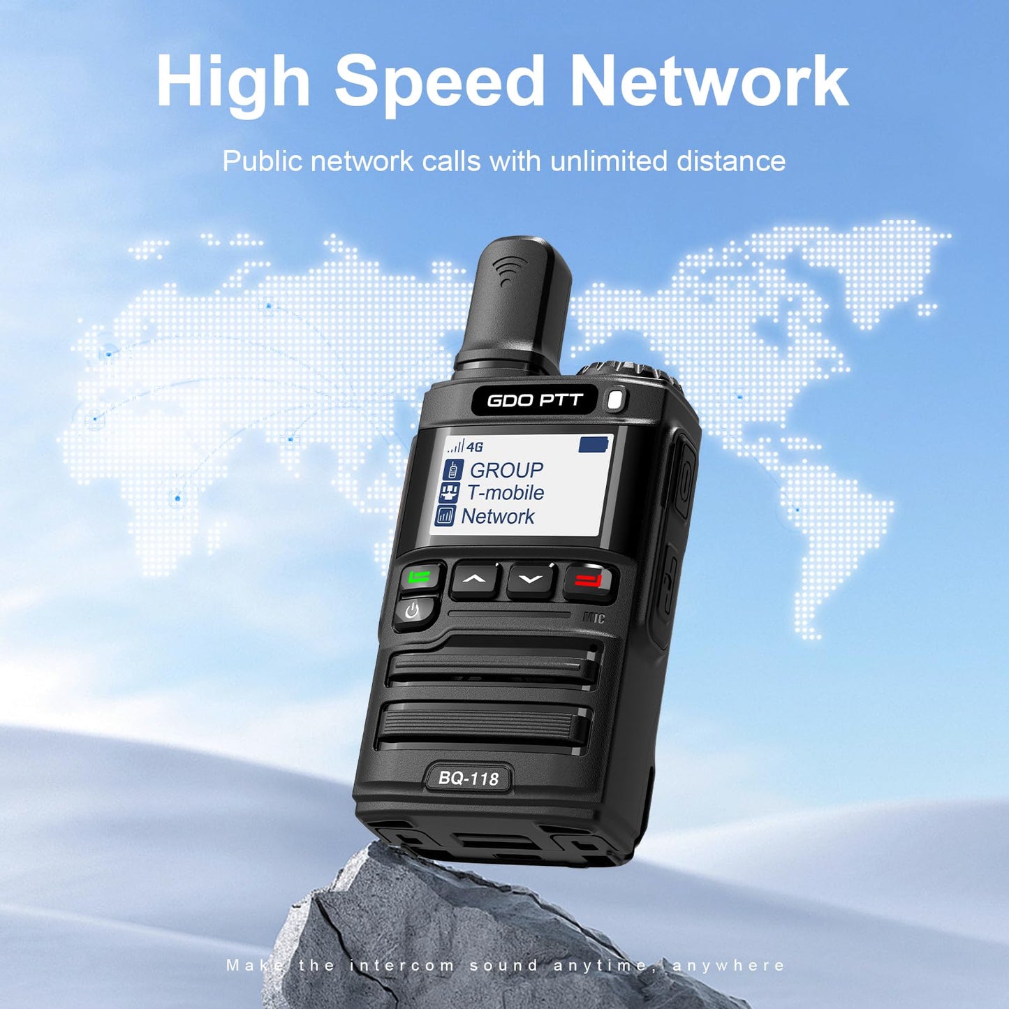 GODPTT Global Walkie Talkie【Free for Life】, Long Range Radio, Nationwide Unlimited Range, 4G LTE PoC Two-Way Radio, Stable Signal, Long Battery Life, Max Durability (2-Pack)