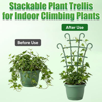 6Pcs Indoor Small Trellis, Trellis for Potted Plants, Plant Support Stakes for Climbing Plants, Stackable Plastic Plant Support for Vine Ivy Pothos Hoya