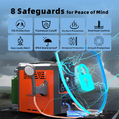 Hillhub Portable Propane Water Heater for Camping, Instant Hot Water Heater On Demand with 4000mAh Battery for Outdoor Showering and Cleaning, Included Water Pump & Showerhead