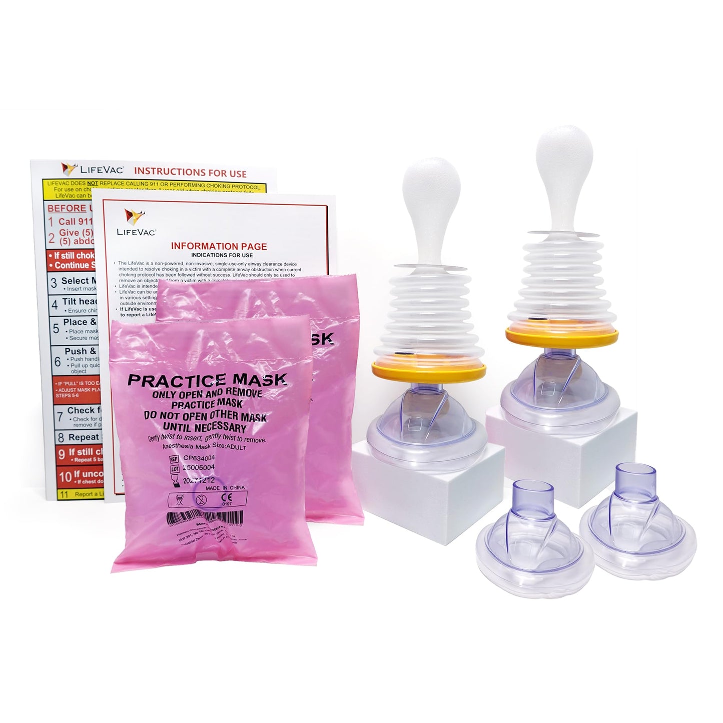LifeVac Home Kit 2 Pack - Portable Suction Rescue Device, First Aid Kit for Kids and Adults, Portable Airway Suction Device for Children and Adults
