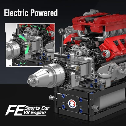 Mould King 10204 V8 Engine Model that Works MOC Ideas Mini V8 Engine Model Kit for Display STEM Building Project for Teens 14+(750 PCS)