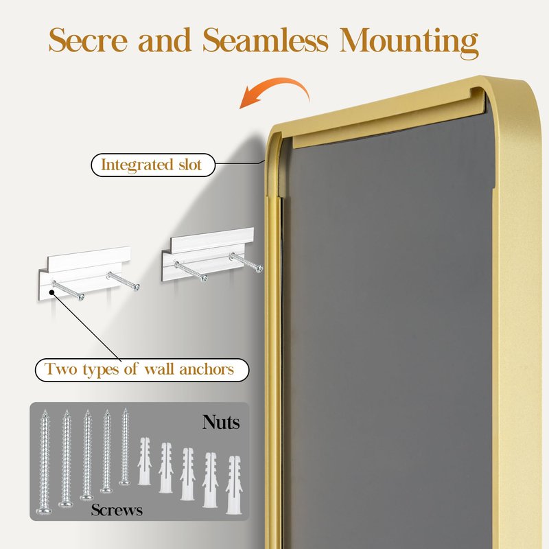 Fun Memories Gold Bathroom Mirror 16x20 Inch Bathroom Vanity, Metal Black Frame Large Mirror, Modern Wall Mirror for Bathroom, Tempered Glass, Farmhouse, Horizontally or Vertically