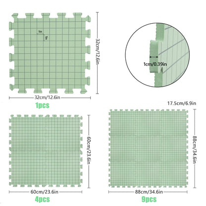 CraftyManor 5 PCS Blocking Mats for Knitting & Crochet Projects, Crochet Blocking Mat with 50 T- Pins, Knitting Board and Pins (Green 5PCS)