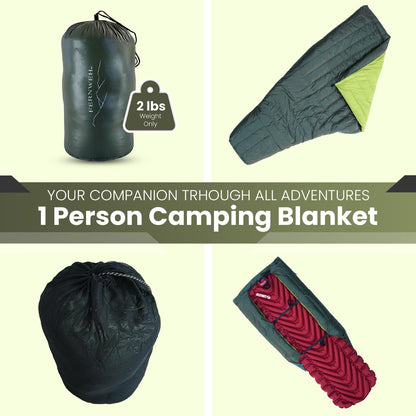 Ultralight Sleeping Bag Top Quilt - 850 Down Backpacking Blanket - 1.9 lbs - Rated for 20°F - Water-Resistant Camping Quilt