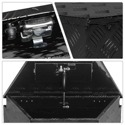 DNA MOTORING Trailer Tongue Box, Lockable Aluminum Truck Bed Tool Box, 26" X 11" X 12", Black, TBOX-T5-011-BK