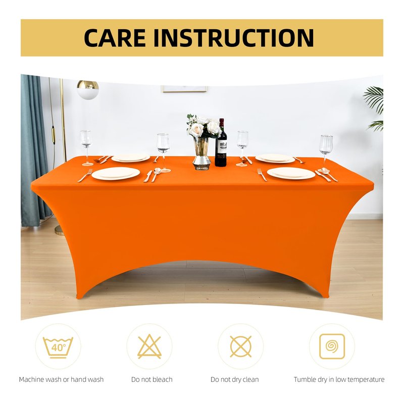 ZarzaaSik 10-Pack 4ft Spandex Table Covers for Rectangular Folding Tables - Wrinkle Resistant Stretch Tight Table Cloths - Fitted Table Protector for Parties, Trade Shows, Banquet, and Wedding