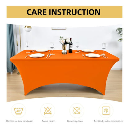 ZarzaaSik 10-Pack 4ft Spandex Table Covers for Rectangular Folding Tables - Wrinkle Resistant Stretch Tight Table Cloths - Fitted Table Protector for Parties, Trade Shows, Banquet, and Wedding