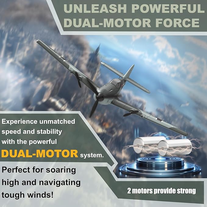 RC Plane 3 Channel BF - 109 Remote Control Airplane 2.4GHz &amp 6 Axis Gyro Stabilizer 2 Batteries Included Ideal for Adults Beginners